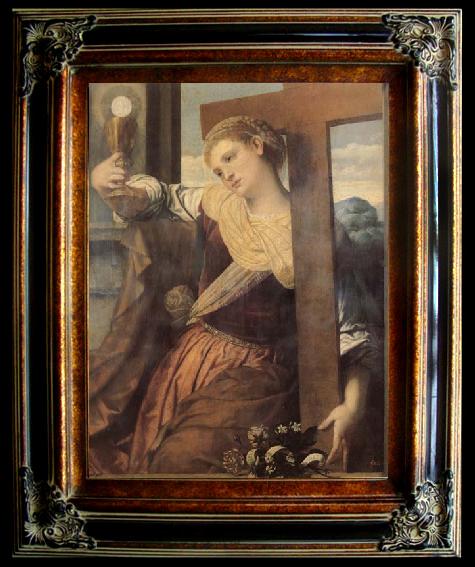 framed  MORETTO da Brescia Allegory of Faith, Ta125-2